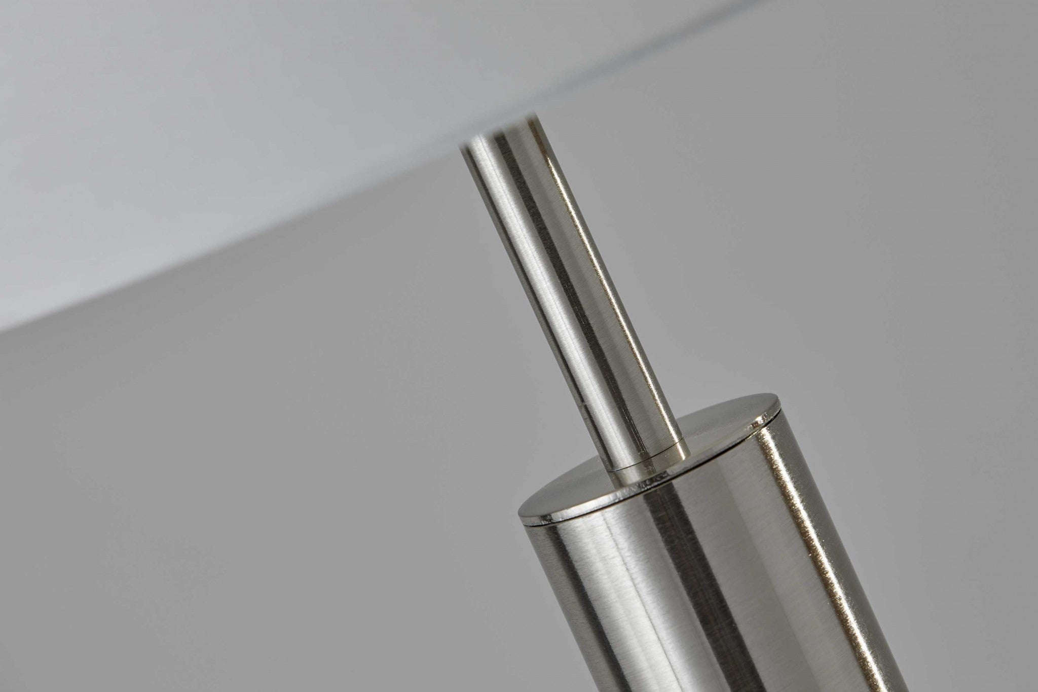 58" Silver Floor Lamp With White Fabric Drum Shade-Floor Lamps-DECOROLALA