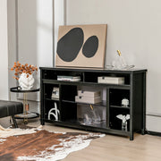 58" TV Stand for TVs up to 65" with Adjustable Shelves - Black-Entertainment Centers & TV Stands-DECOROLALA