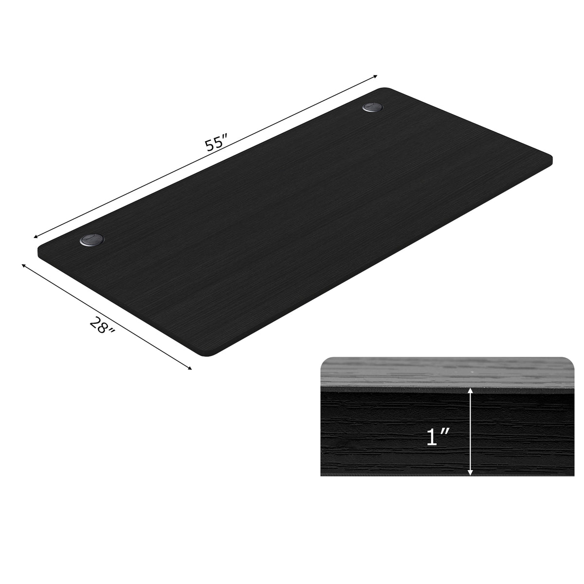 58" x 28" Universal Tabletop for Standard and Standing Desk Frame-Black-Standing Desks-DECOROLALA