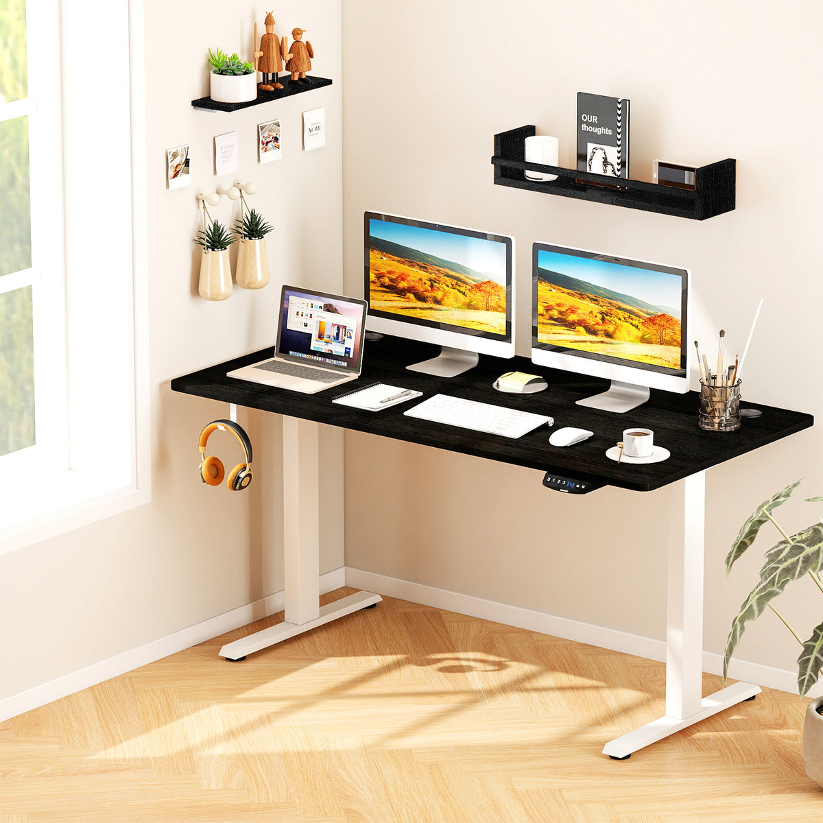 58" x 28" Universal Tabletop for Standard and Standing Desk Frame-Black-Standing Desks-DECOROLALA