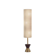 59" Brass Column With Beige Fabric Shade-Floor Lamps-DECOROLALA