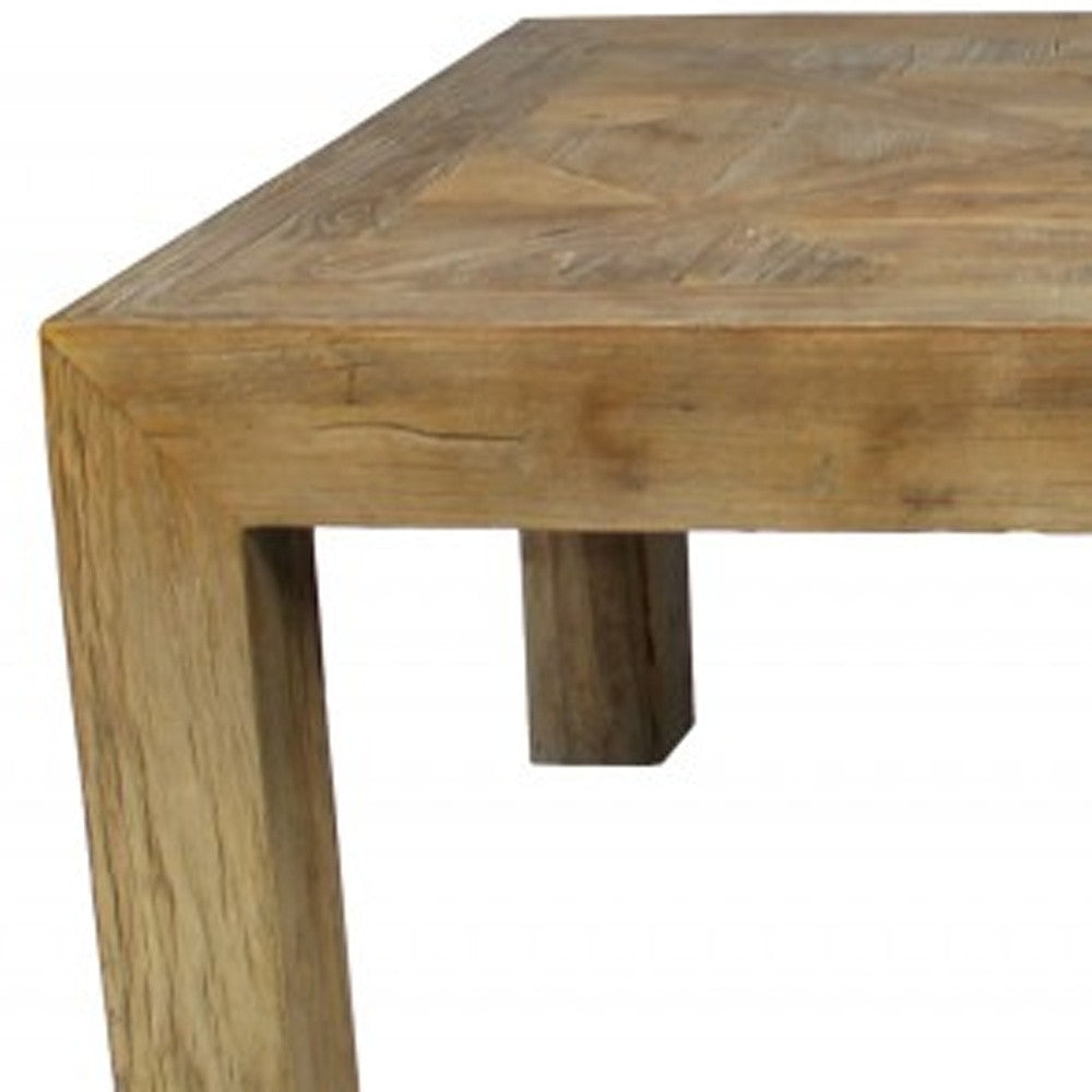 59" Brown Solid Wood Distressed Coffee Table-Coffee Tables-DECOROLALA