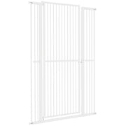 59" Extra Tall Cat Gate - White 30"-41" Wide Steel Pet Gate-DECOROLALA