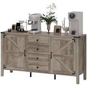 59" Farmhouse Buffet Cabinet - Grey Wash Sideboard-DECOROLALA