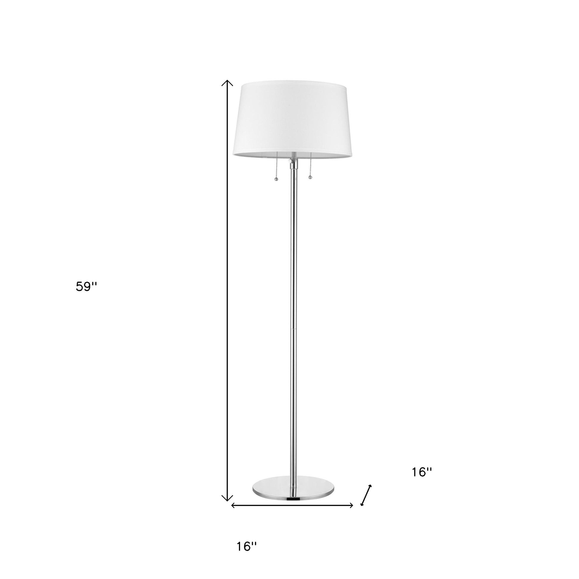 59" Floor Lamp With White Linen Empire Shade-Floor Lamps-DECOROLALA