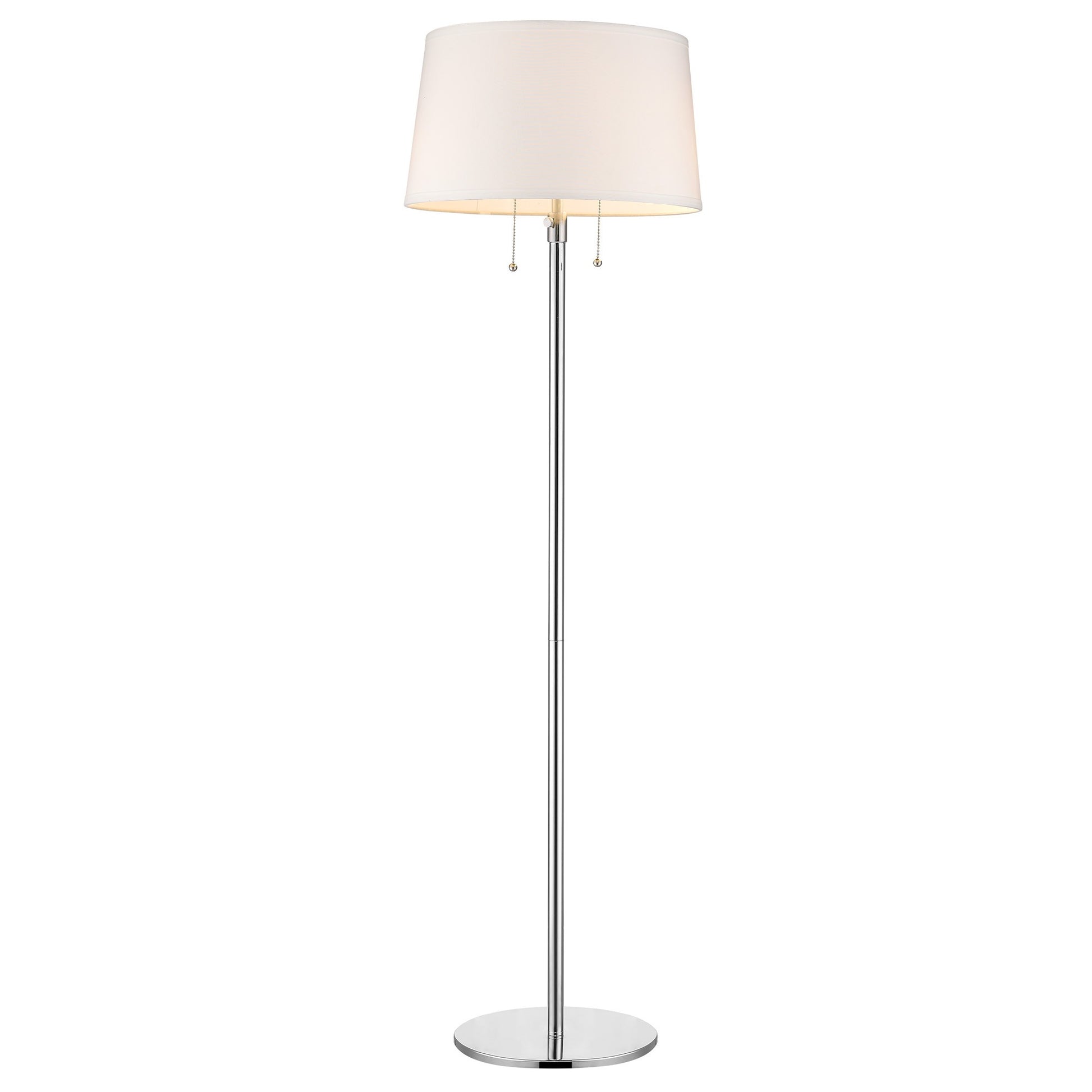 59" Floor Lamp With White Linen Empire Shade-Floor Lamps-DECOROLALA