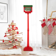 59 Inch Christmas Street Lamp with Sound-Activated Snow Globe Lantern-Red-Christmas Decorations & Accessories-DECOROLALA