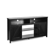 59 Inch TV Stand Media Center Console Cabinet with Barn Door for TV's 65 Inch-Black-Entertainment Centers & TV Stands-DECOROLALA