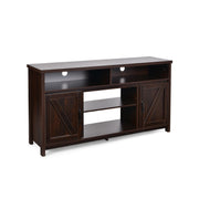 59 Inch TV Stand Media Center Console Cabinet with Barn Door for TV's 65 Inch-Brown-Entertainment Centers & TV Stands-DECOROLALA