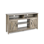 59 Inch TV Stand Media Center Console Cabinet with Barn Door for TV's 65 Inch-Natural-Entertainment Centers & TV Stands-DECOROLALA