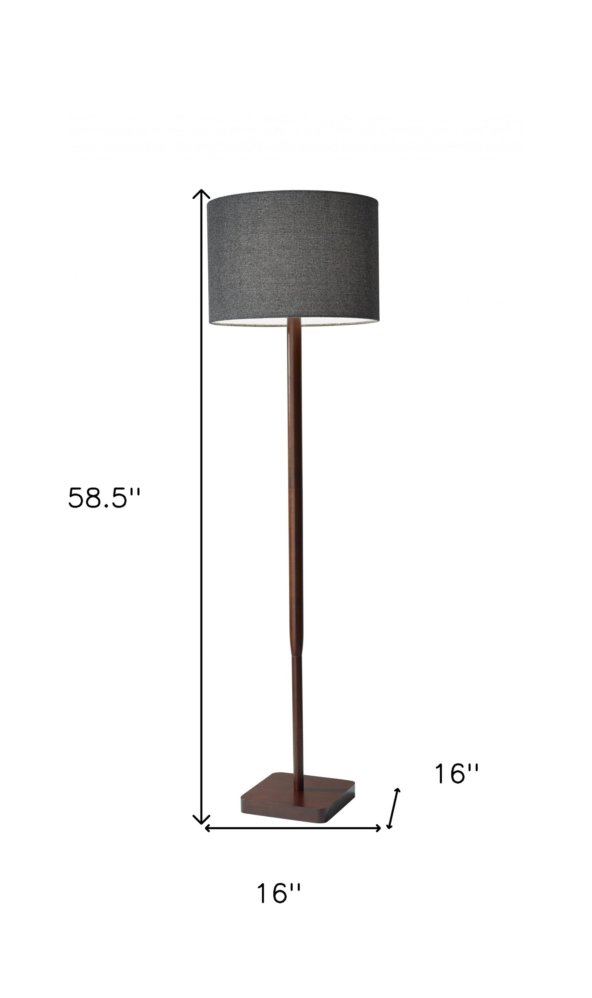 59" Natural Solid Wood Floor Lamp With White Linen Drum Shade-Floor Lamps-DECOROLALA