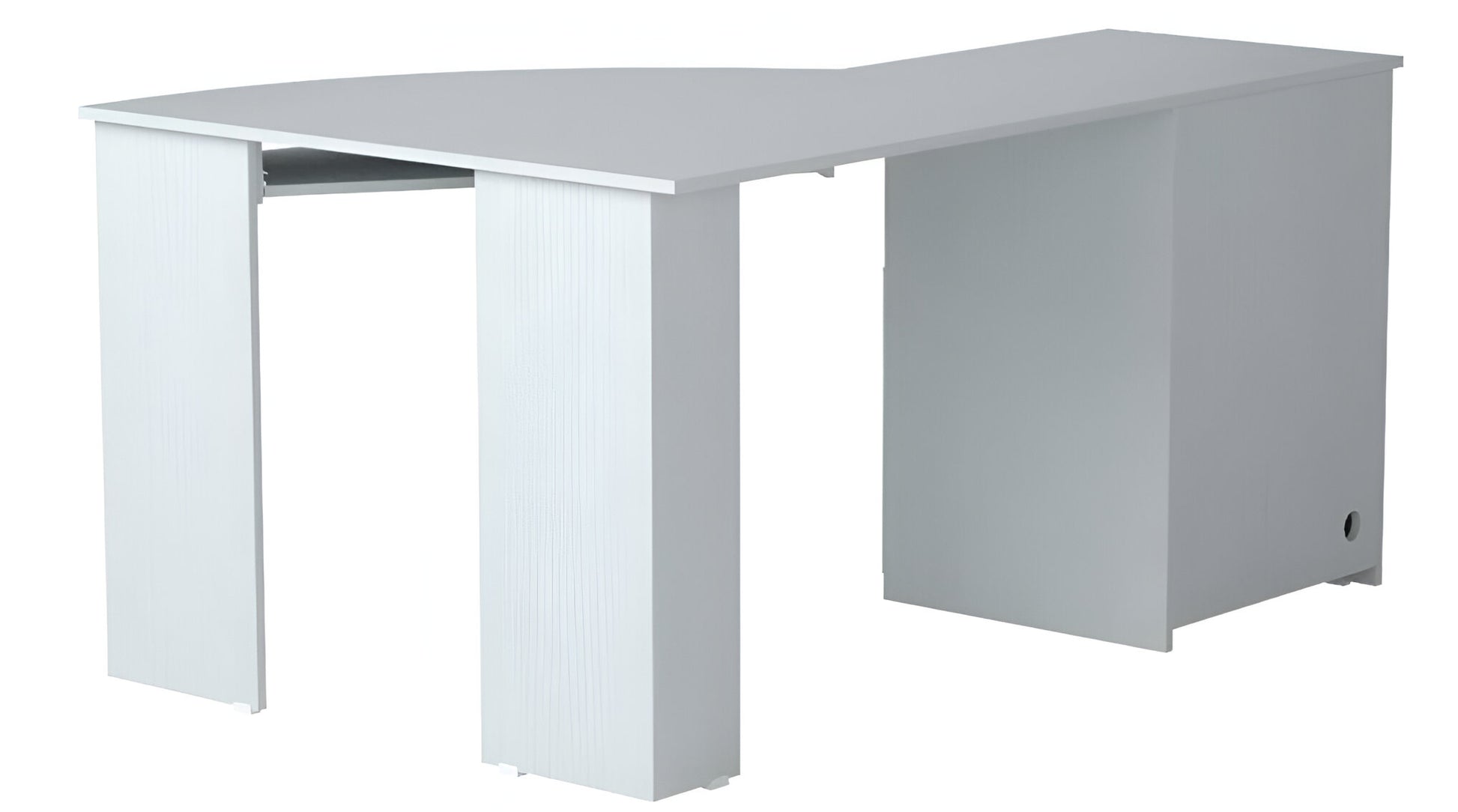 59" White Corner Computer Desk With Two Drawers-Desks-DECOROLALA