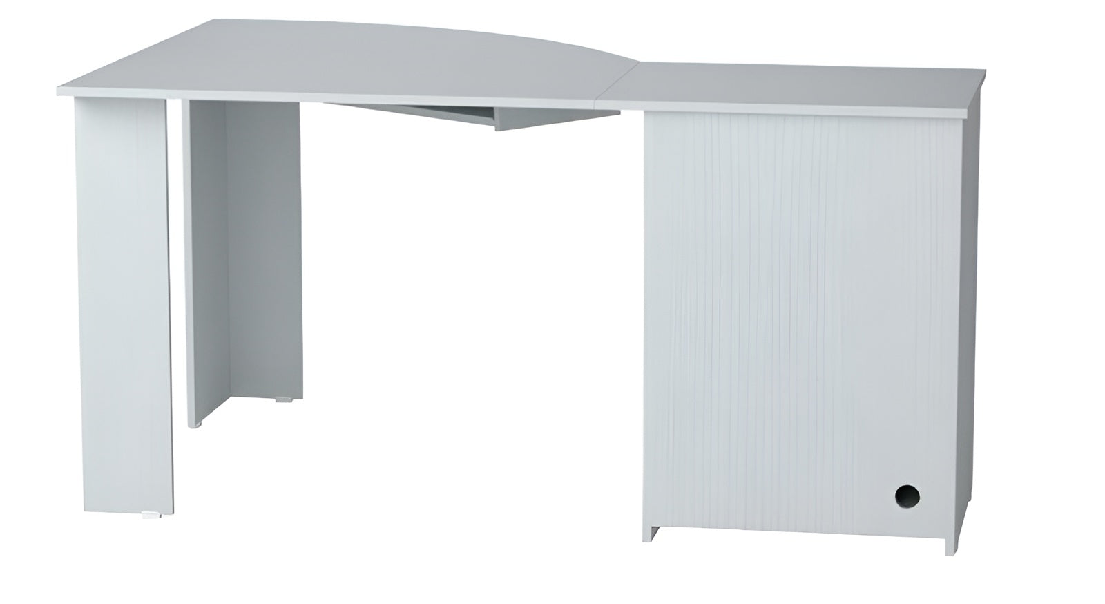 59" White Corner Computer Desk With Two Drawers-Desks-DECOROLALA