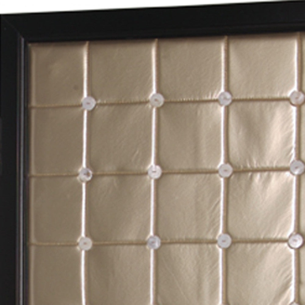 59" X 67" Gold Wood & Fabric Screen-Room Dividers-DECOROLALA