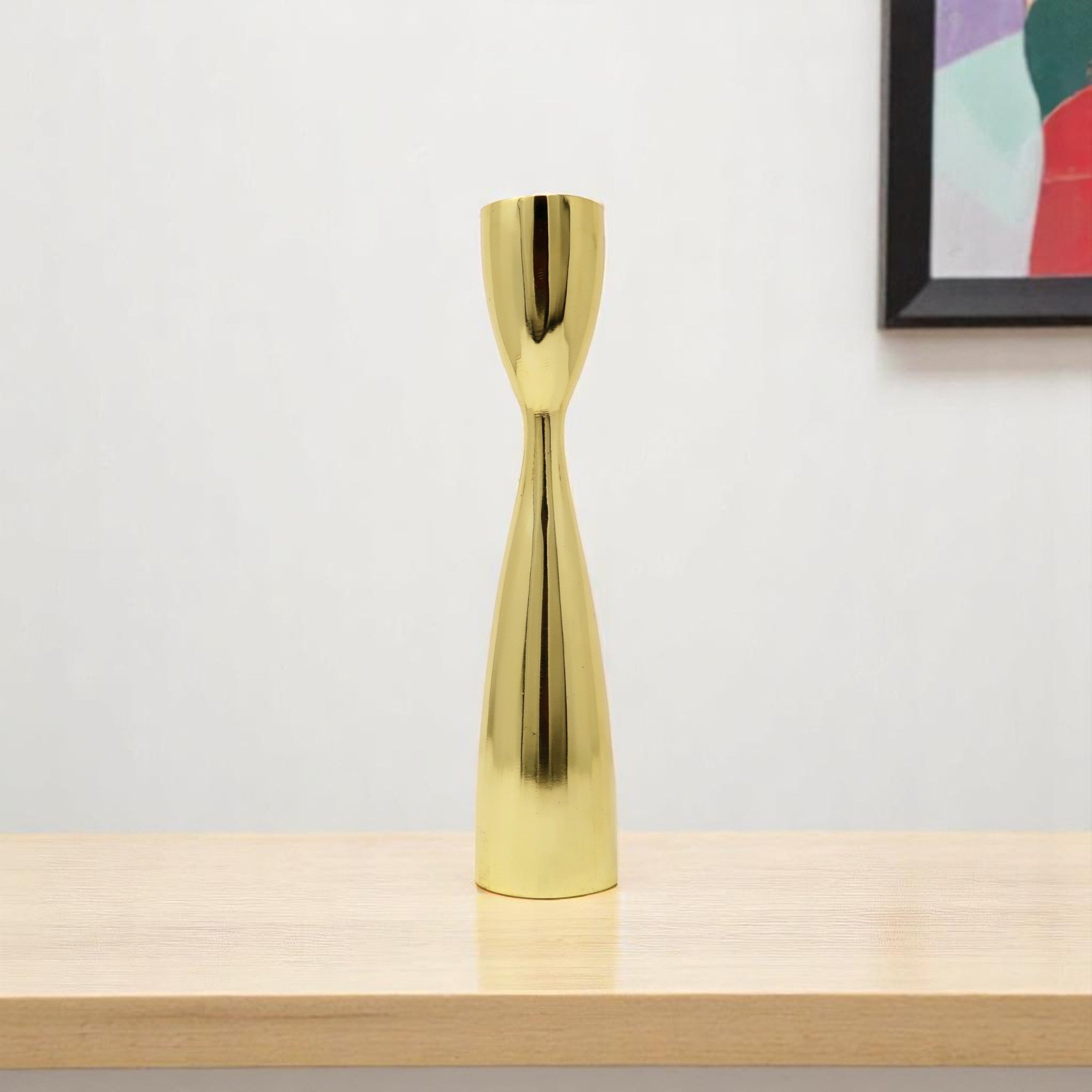 10" Gold Stainless Steel Tabletop Taper Candlestick-Candle Holders-DECOROLALA