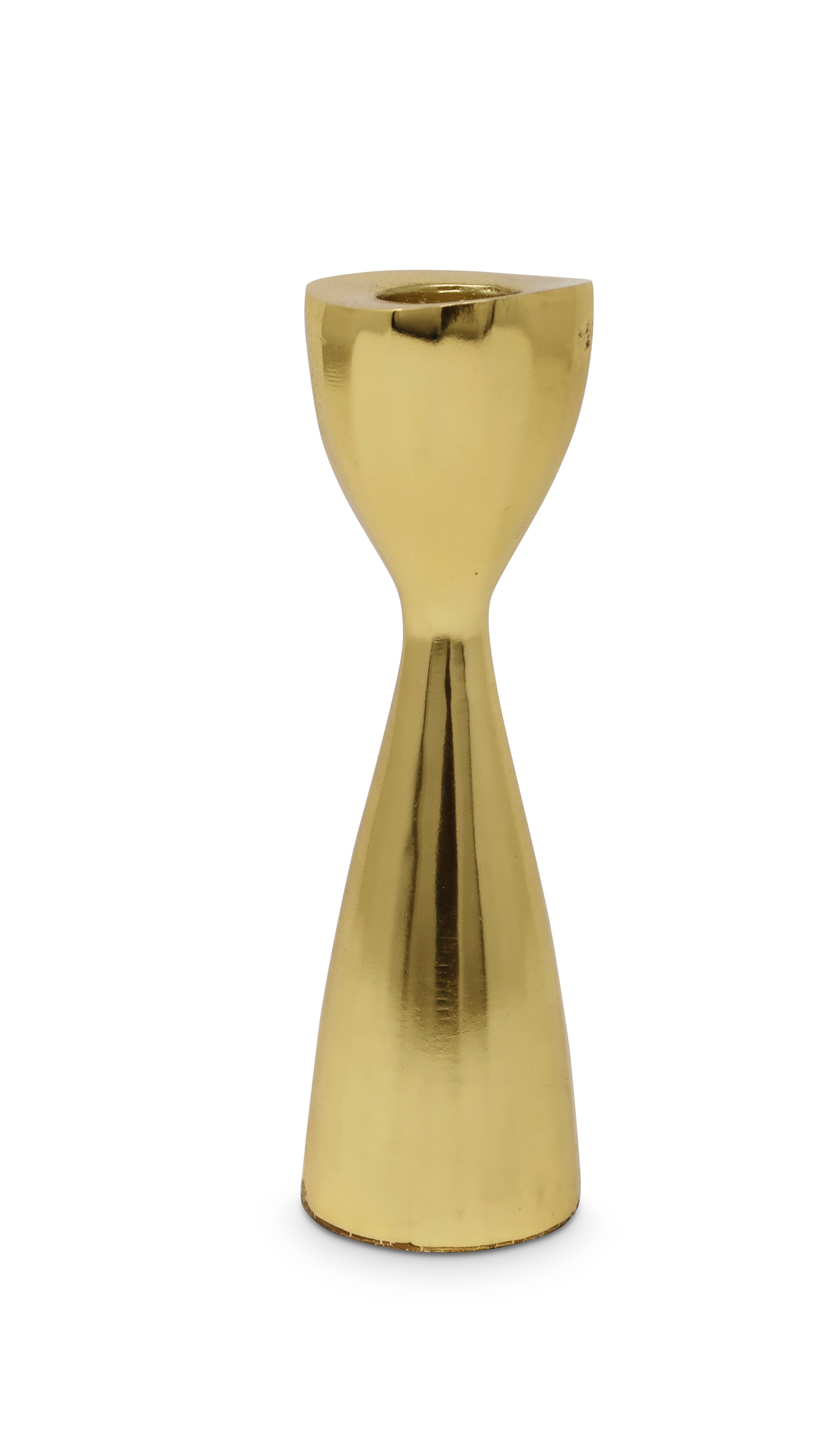 6" Gold Stainless Steel Tabletop Taper Candlestick-Candle Holders-DECOROLALA