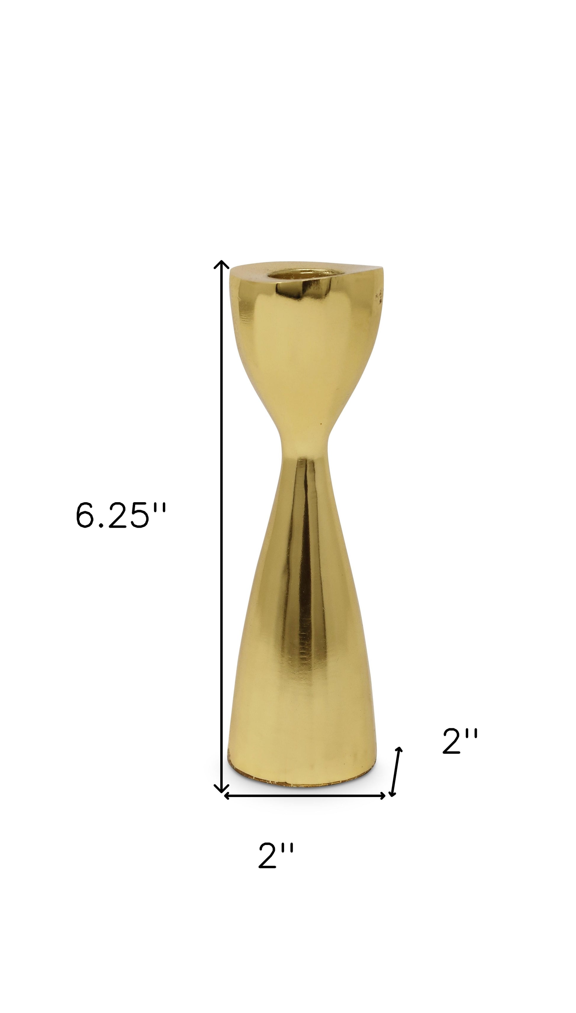 6" Gold Stainless Steel Tabletop Taper Candlestick-Candle Holders-DECOROLALA