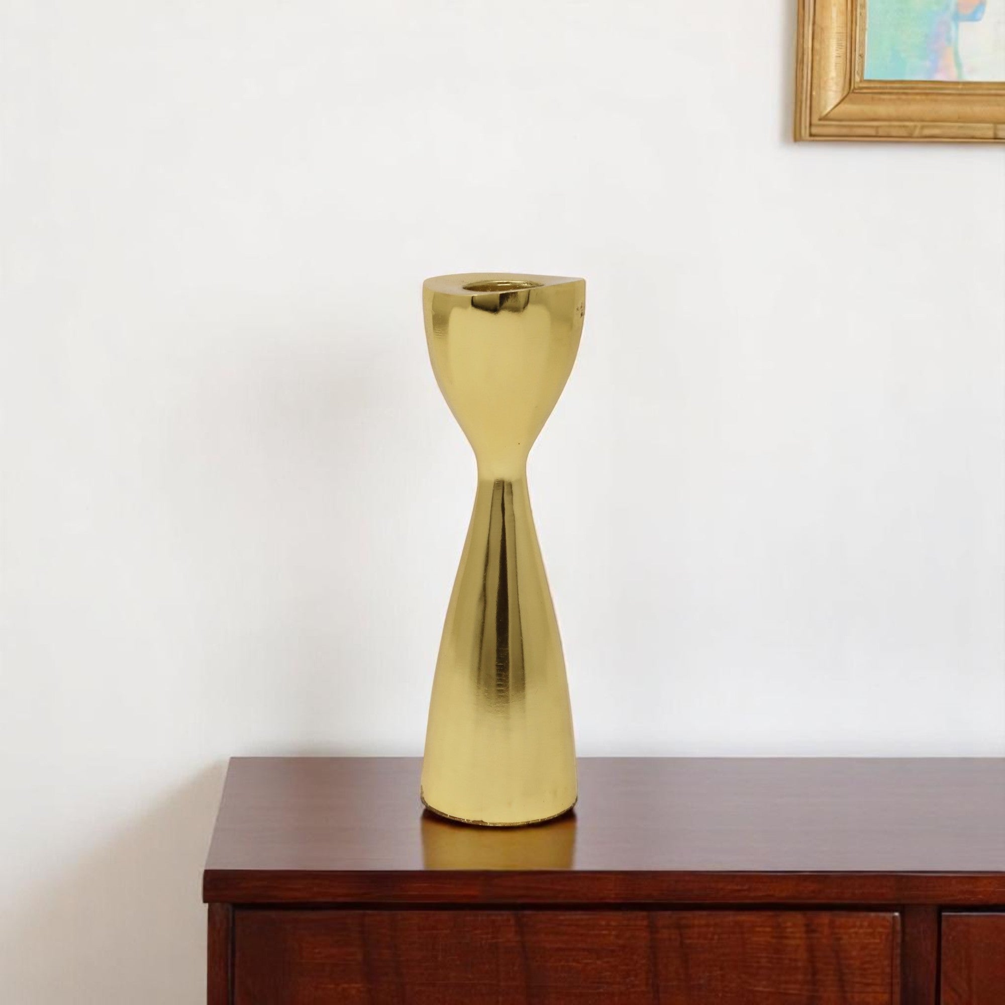 6" Gold Stainless Steel Tabletop Taper Candlestick-Candle Holders-DECOROLALA