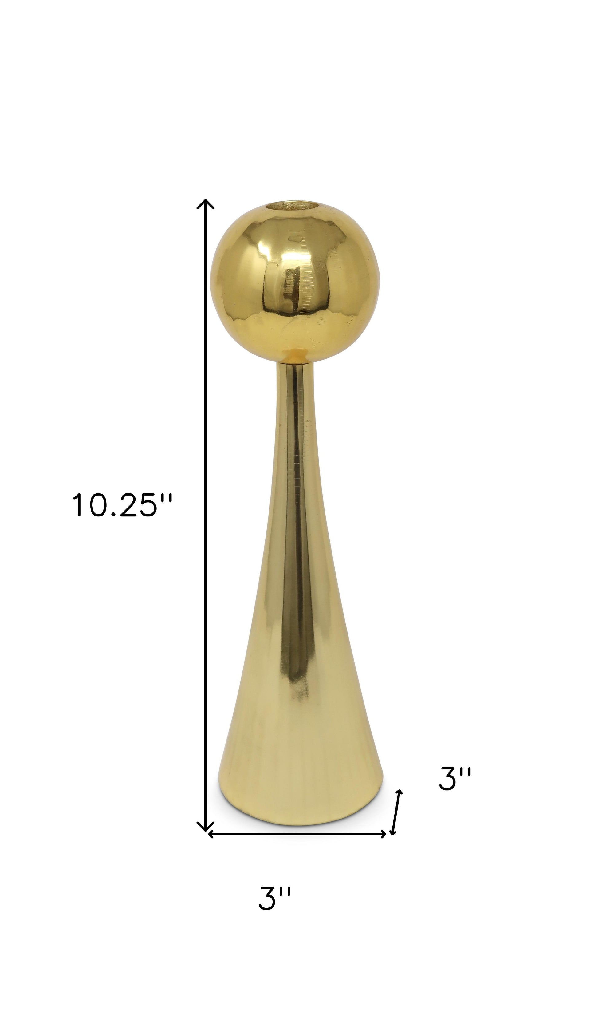 10" Gold Stainless Steel Tabletop Taper Candlestick-Candle Holders-DECOROLALA