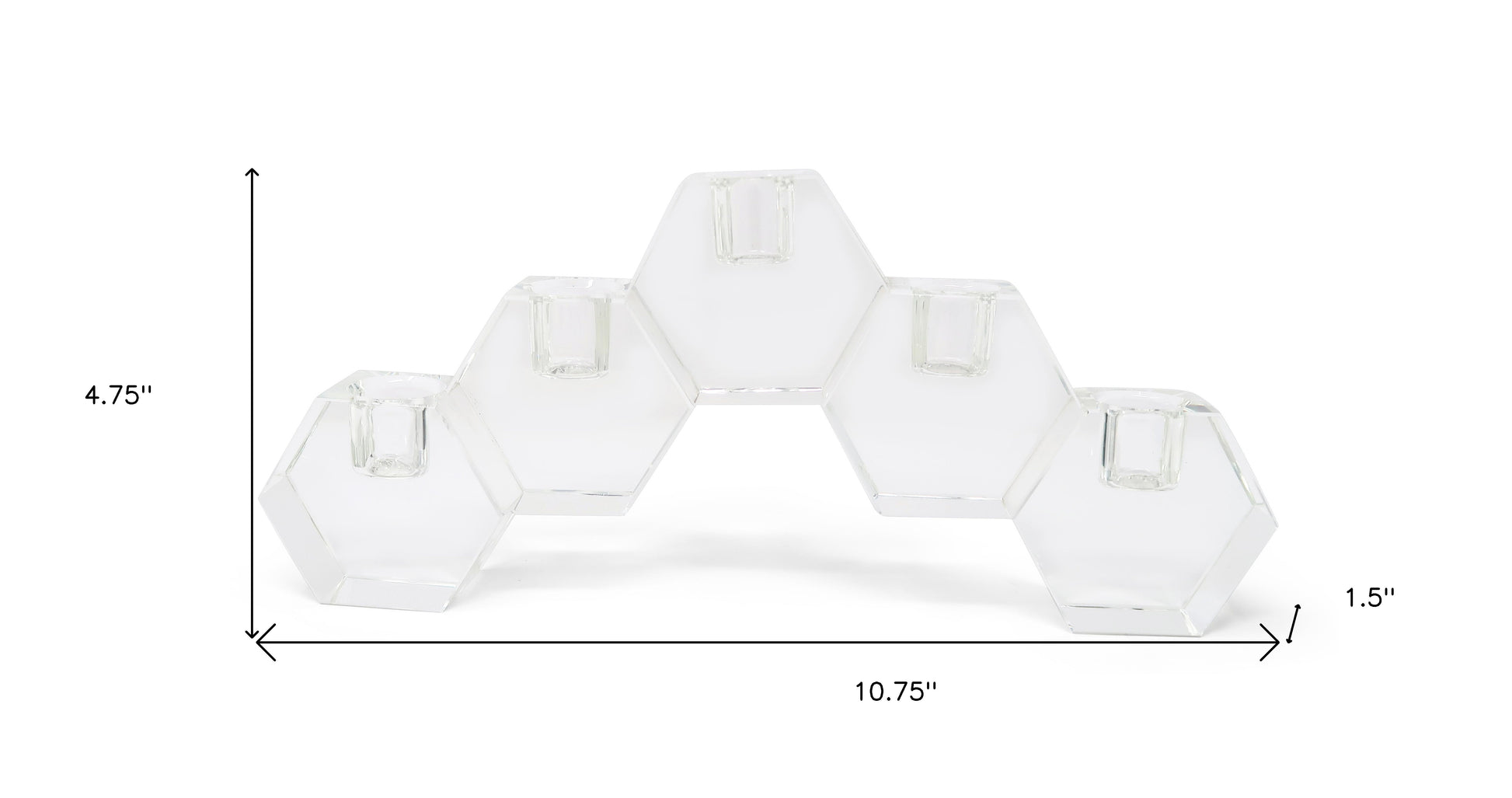 5" Clear Crystal Geometric Tabletop Candelabra Candle Holder-Candle Holders-DECOROLALA