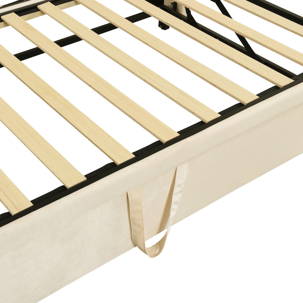 Beige Upholstered Twin Day Bed With Trundle-6
