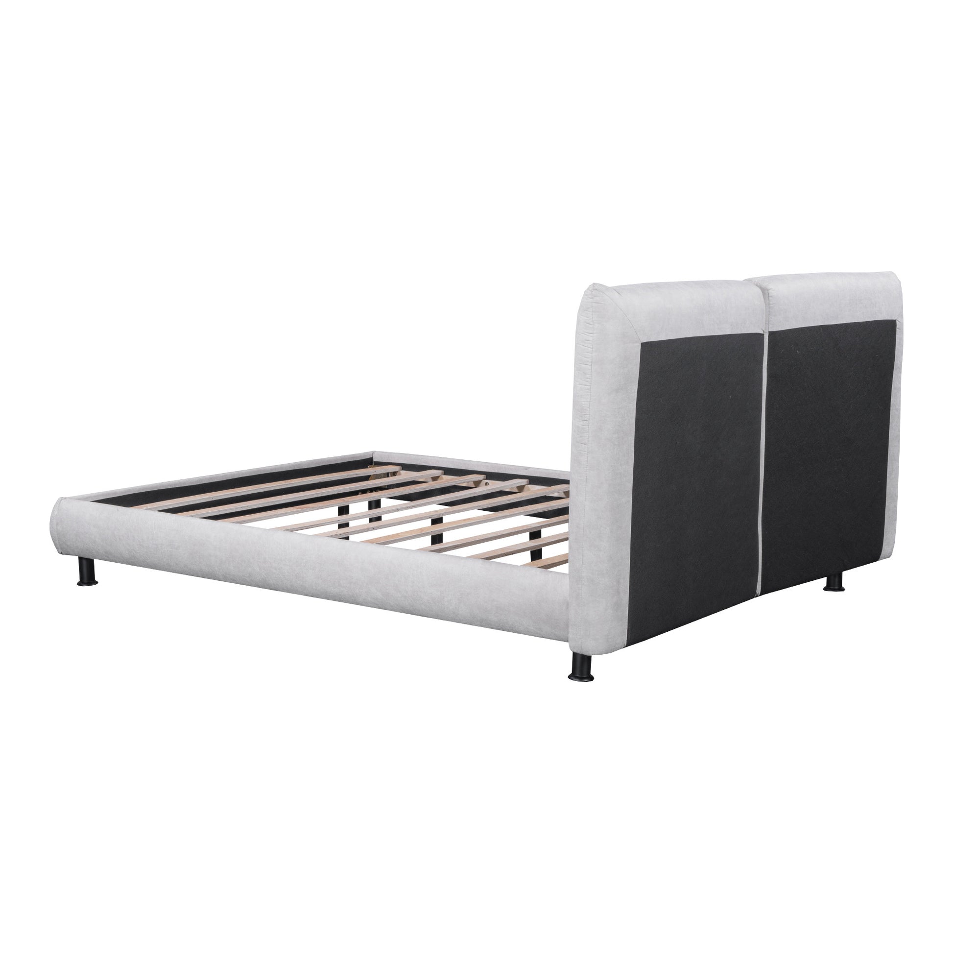 Light Gray Tufted Upholstered Queen Bed Frame-4