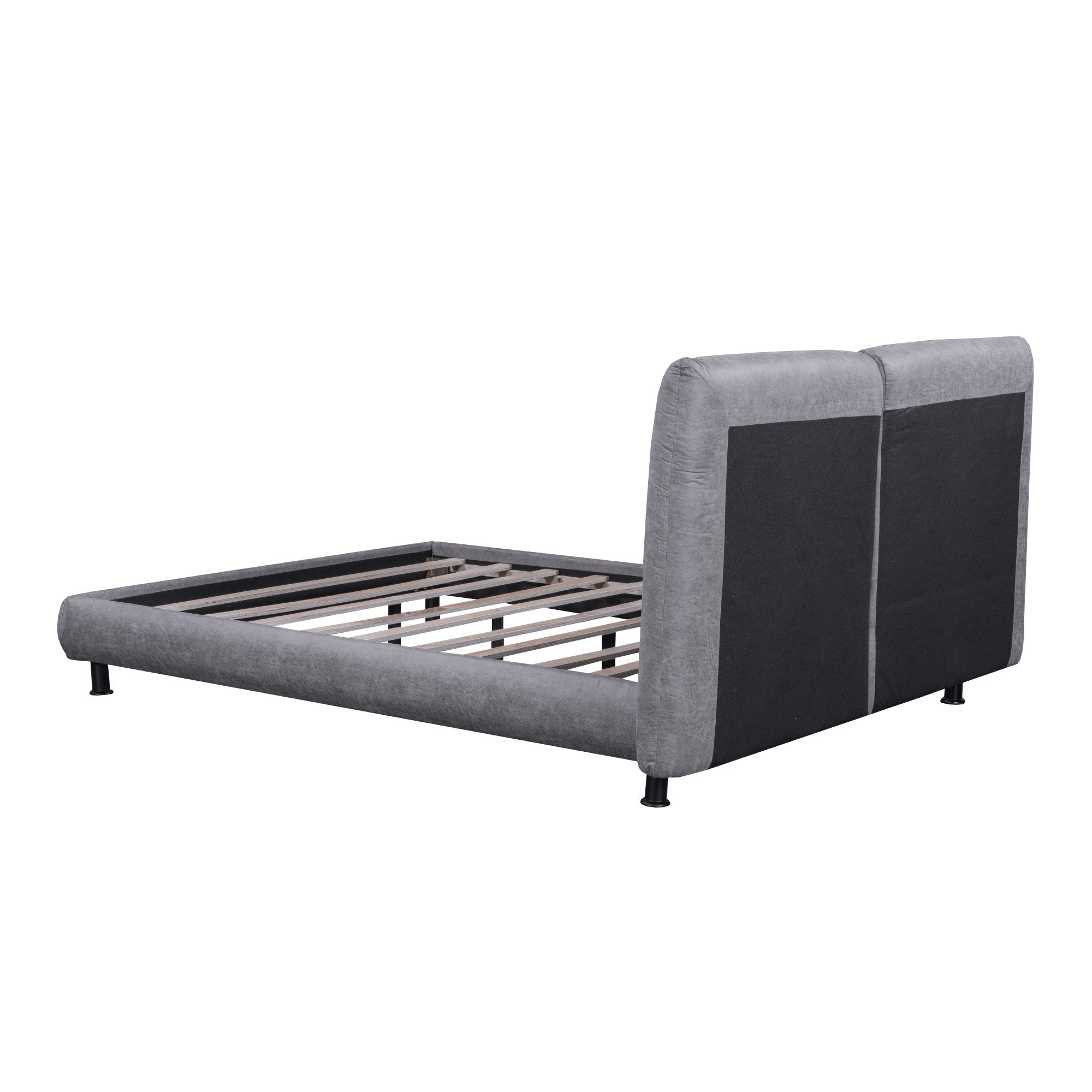 Dark Gray Tufted Upholstered Queen Bed Frame-4