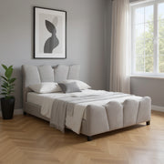 Gray Tufted Velvet Upholstered Twin Bed Frame-0