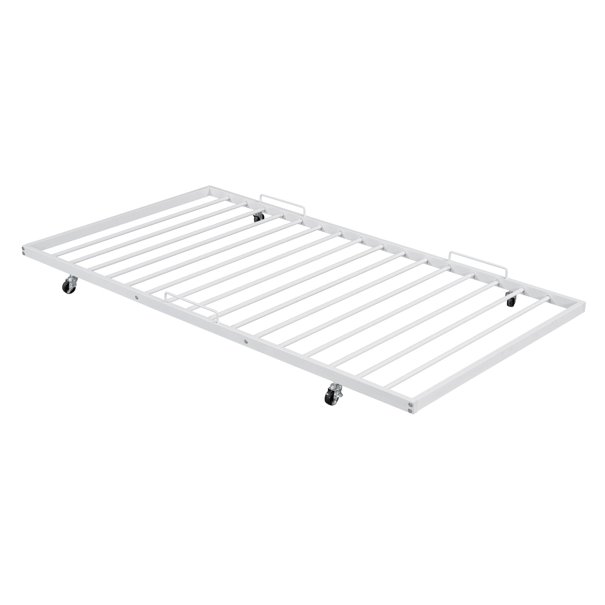 White Metal Full Day Bed With Trundle-4