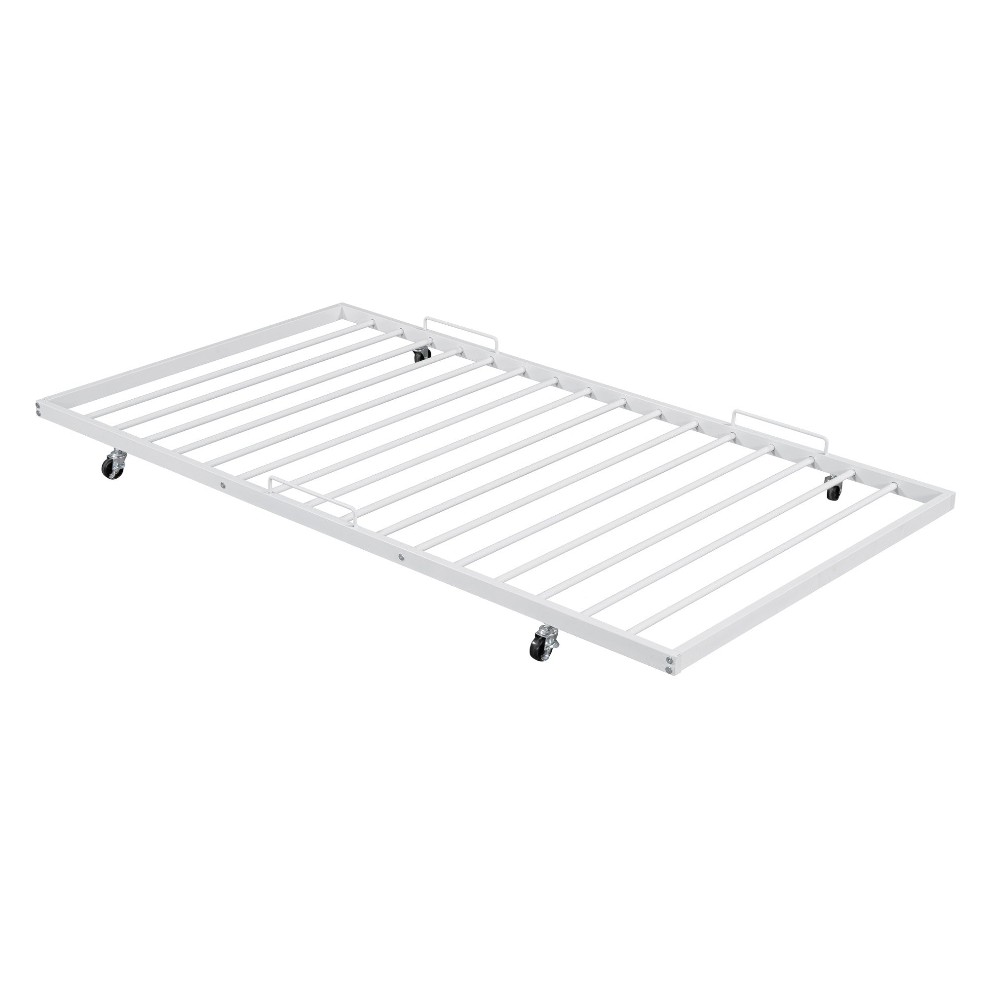 White Metal Full Day Bed With Trundle-4
