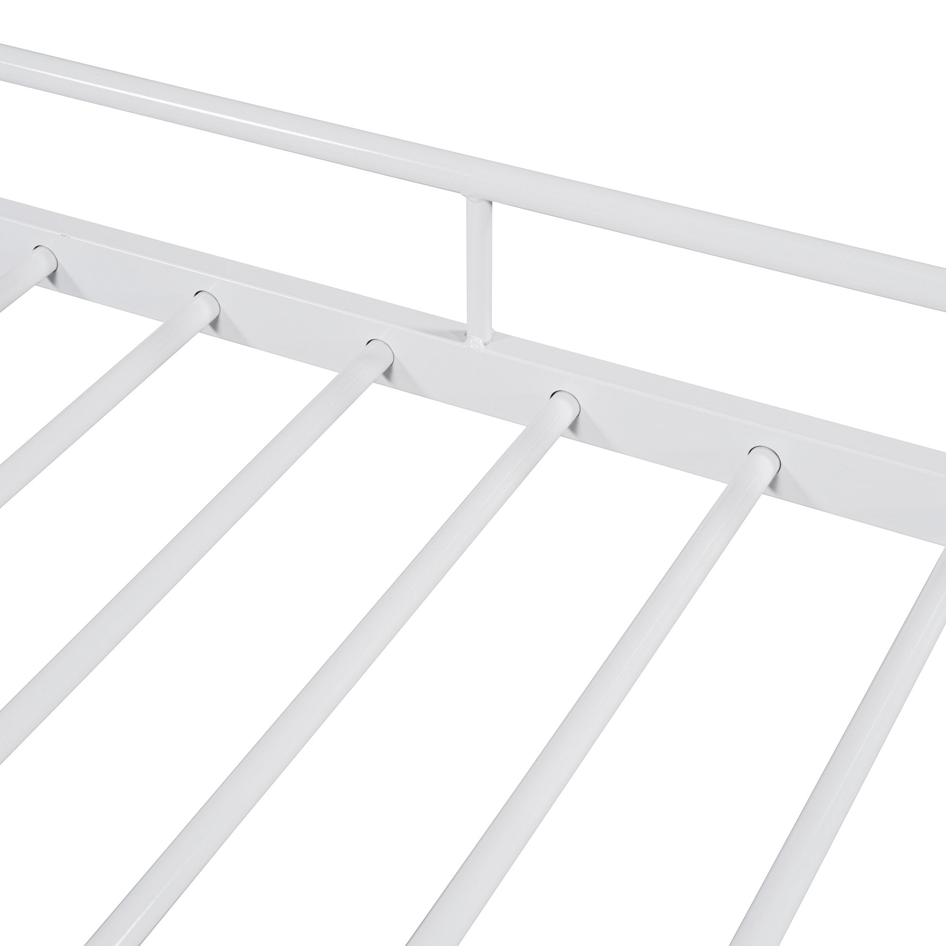 White Metal Full Day Bed With Trundle-6