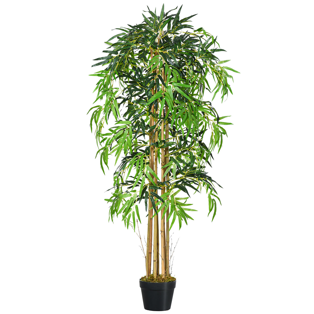 5FT Artificial Bamboo Tree, Fake Plant with 1095 Leaves, Greenery Plant in Nursery Pot for Indoor, Green-Artificial Trees-DECOROLALA