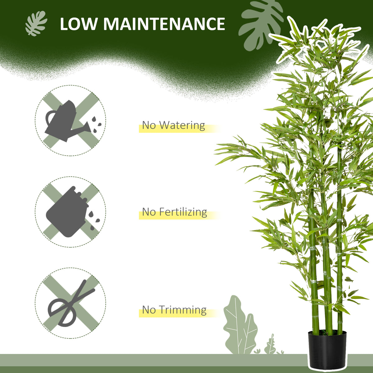5FT Artificial Bamboo Tree Faux Decorative Plant in Nursery Pot for Indoor D√©cor-Artificial Trees-DECOROLALA
