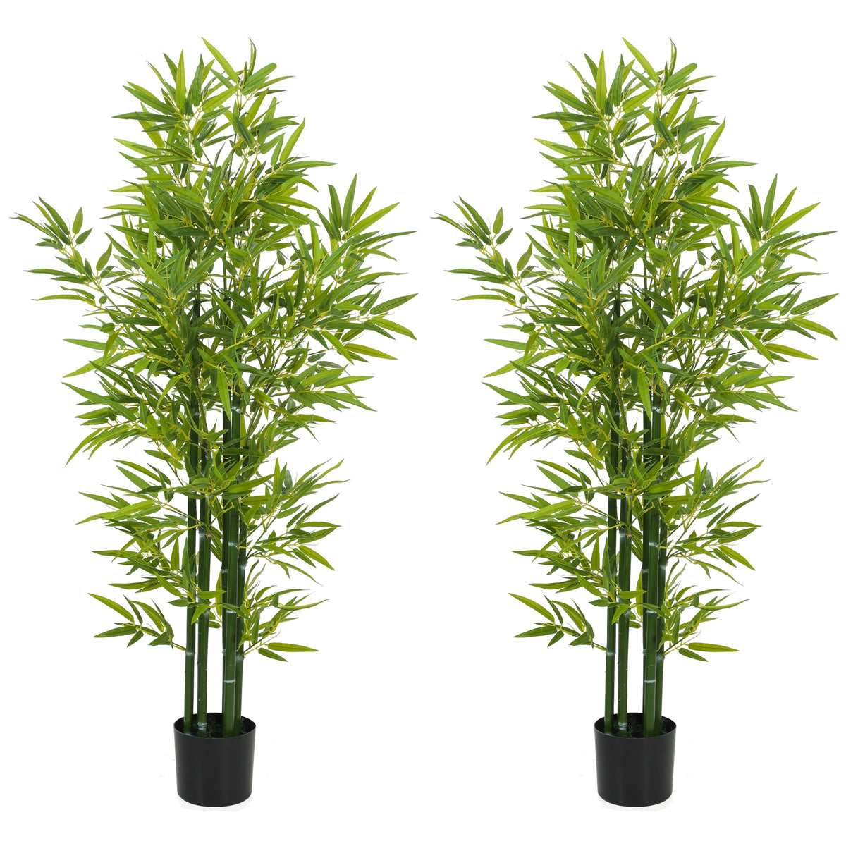 5FT Artificial Bamboo Tree, Faux Decorative Plant in Nursery Pot for Indoor Decor, Set of 2-Artificial Trees-DECOROLALA