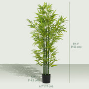 5FT Artificial Bamboo Tree, Faux Decorative Plant in Nursery Pot for Indoor Decor, Set of 2-Artificial Trees-DECOROLALA