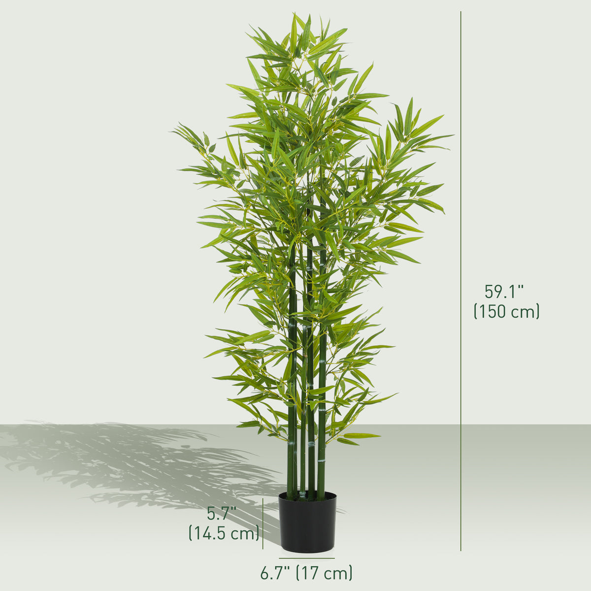 5FT Artificial Bamboo Tree, Faux Decorative Plant in Nursery Pot for Indoor Decor, Set of 2-Artificial Trees-DECOROLALA