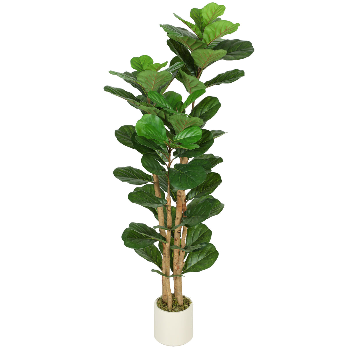 5FT Artificial Fiddle Leaf Fig Tree, Fake Potted Tree with Solid Wood Trunks for Indoor Decor, Green-Artificial Trees-DECOROLALA