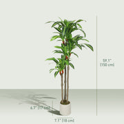 5FT Dracaena Fake Plant, Artificial Plant with Bendable Trunks for Home Office Decor, Green-Artificial Trees-DECOROLALA