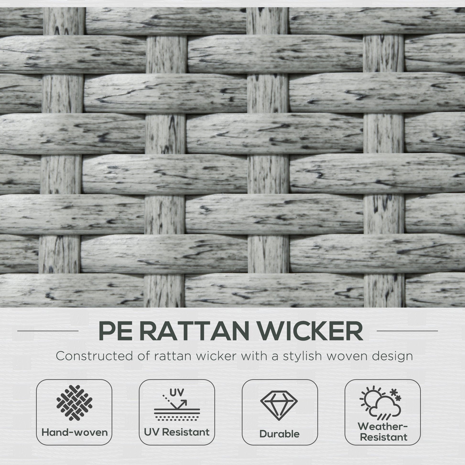5PC Wicker Patio Lounger Set - Khaki Recliner Sofa-DECOROLALA