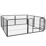 8 Panel Heavy Duty Dog Playpen 23.5" Height for Small Medium Dogs