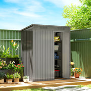 5.2' x 3.5' Metal Outdoor Storage Shed - Light Grey Steel-Patio & Garden > Lawn & Garden > Sheds-DECOROLALA