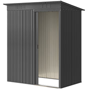 5.2' x 3.5' Outdoor Metal Storage Shed - Dark Grey 15 sq. ft.-Patio & Garden > Lawn & Garden > Sheds-DECOROLALA