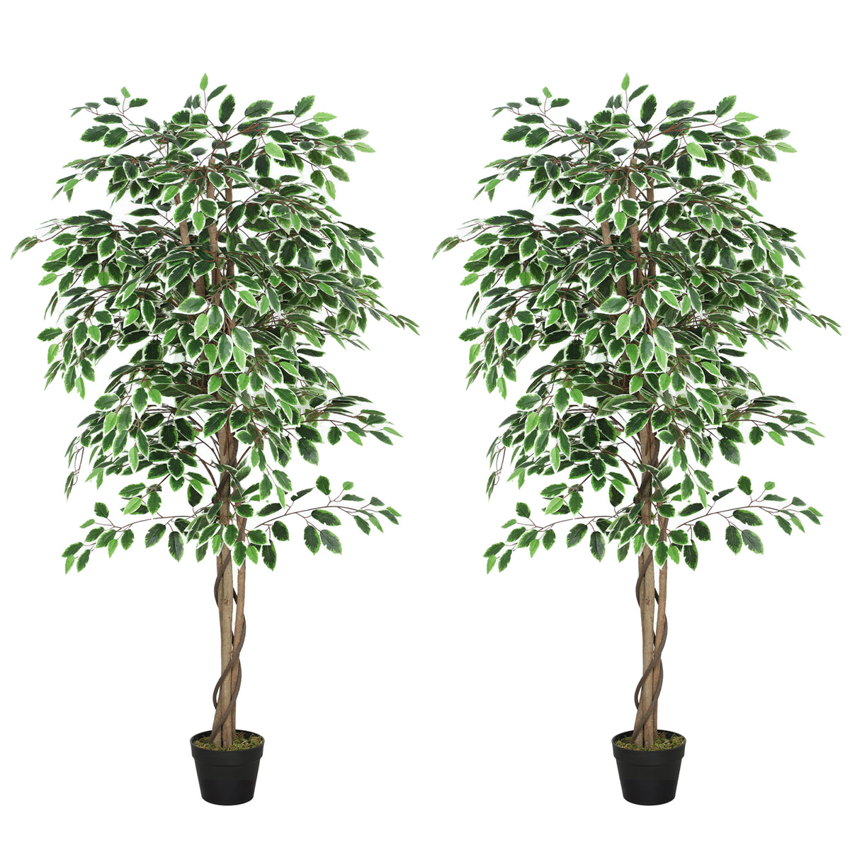 5.3 FT Artificial Tree, Indoor Fake Ficus with Pot, for Home Office Living Room Decor-Artificial Trees-DECOROLALA