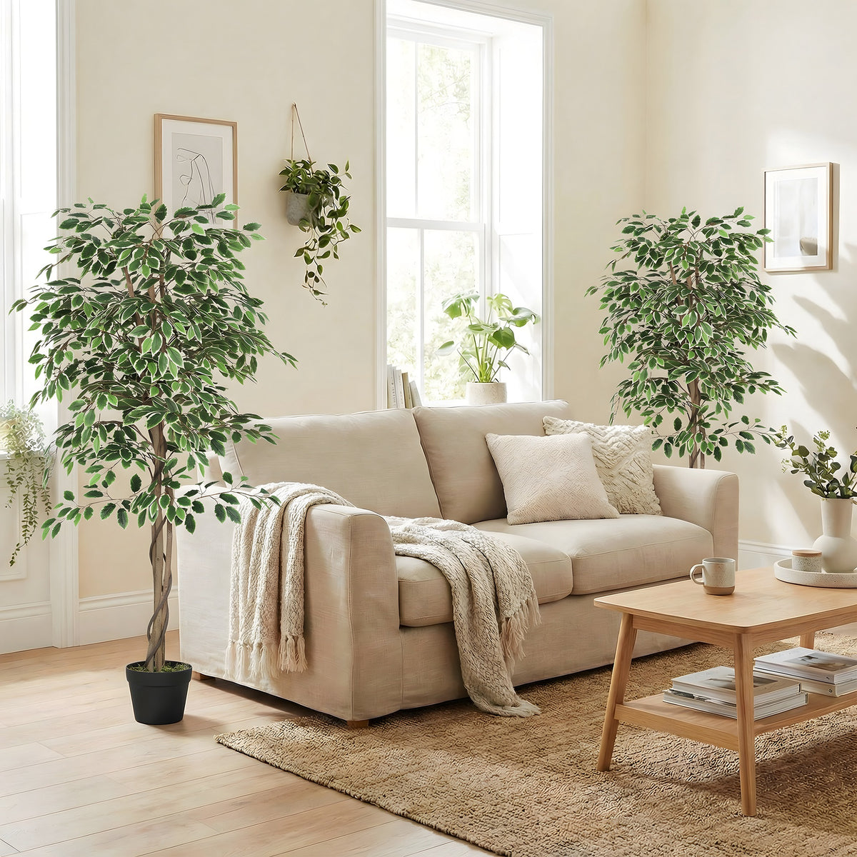 5.3 FT Artificial Tree, Indoor Fake Ficus with Pot, for Home Office Living Room Decor-Artificial Trees-DECOROLALA
