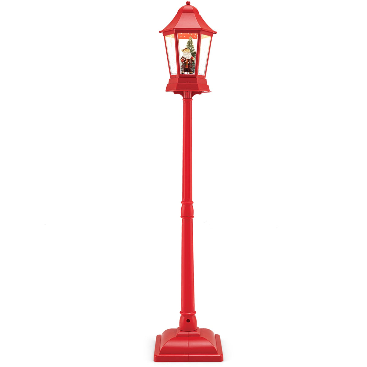 5.3 Feet Musical Christmas Street Lamp with 60 Warm White LED Lights-Red-Christmas Decorations & Accessories-DECOROLALA