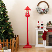 5.3 Feet Musical Christmas Street Lamp with 60 Warm White LED Lights-Red-Christmas Decorations & Accessories-DECOROLALA