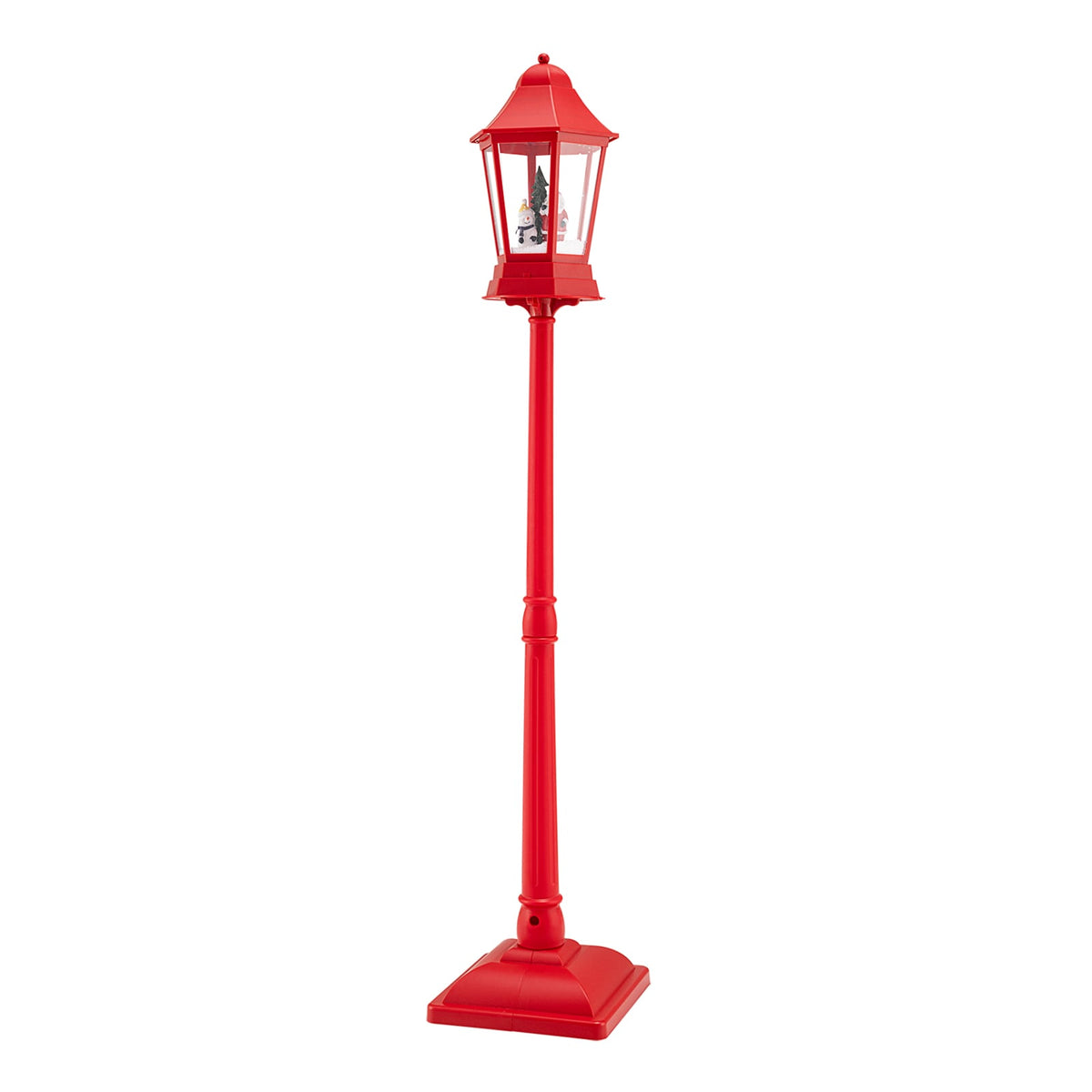 5.3 Feet Musical Christmas Street Lamp with Blowing Snow and LED Lights-Red-Christmas Decorations & Accessories-DECOROLALA