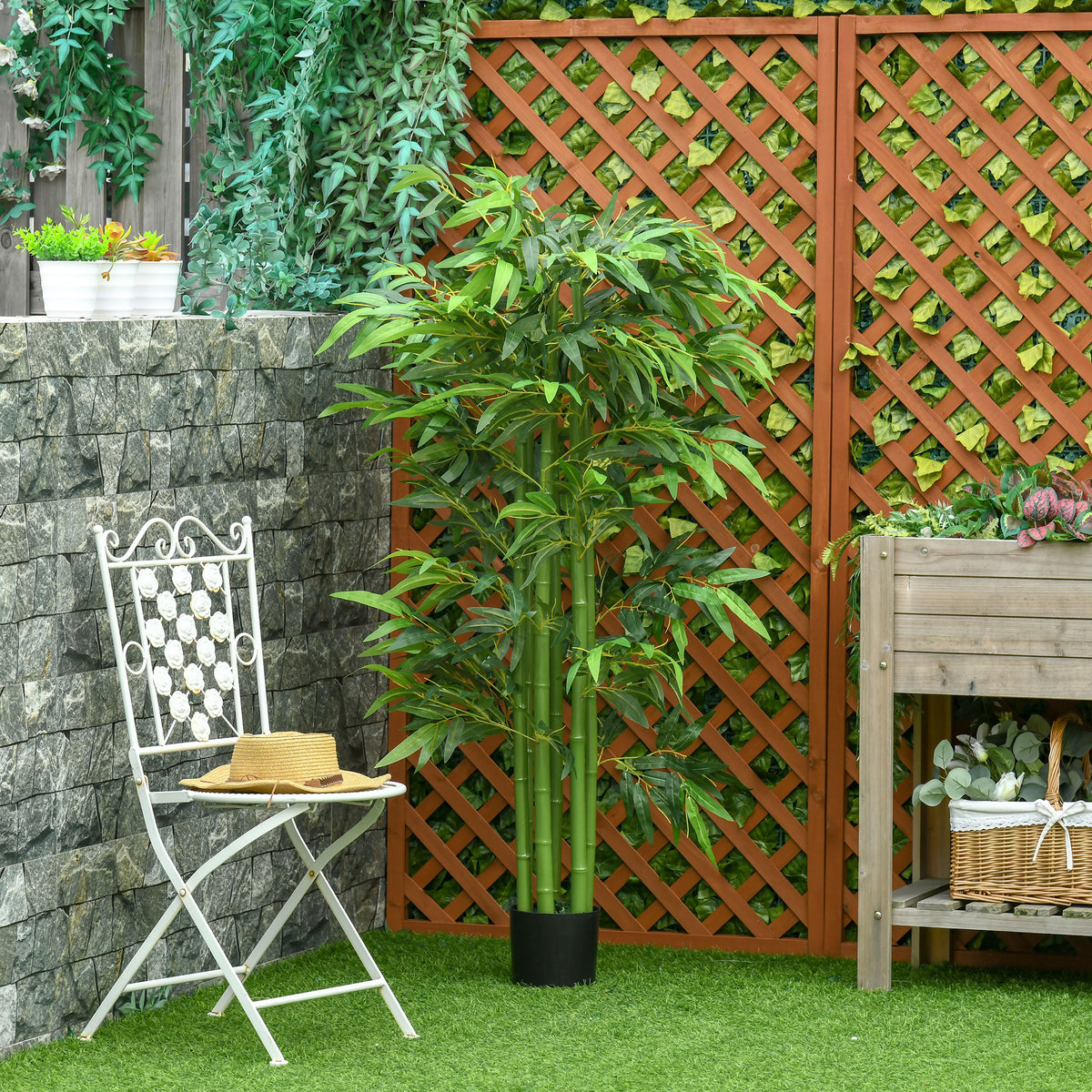 5.3ft Artificial Tree, Indoor Fake Bamboo with Pot, for Home, Office, and Living Room Decor-Artificial Trees-DECOROLALA