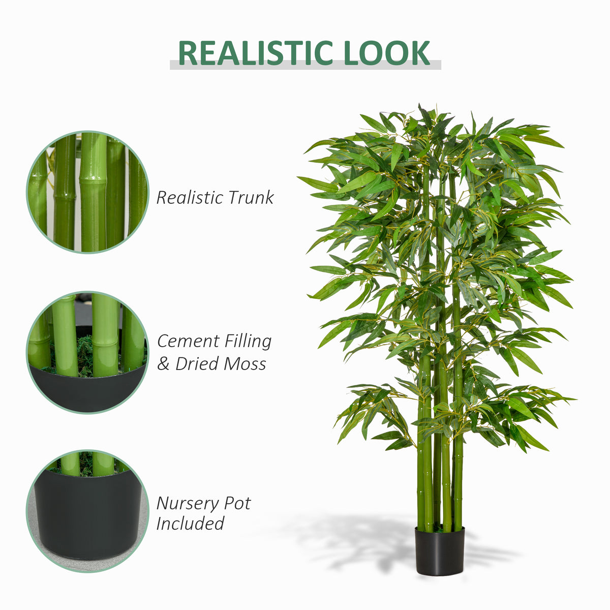 5.3ft Artificial Tree, Indoor Fake Bamboo with Pot, for Home, Office, and Living Room Decor-Artificial Trees-DECOROLALA