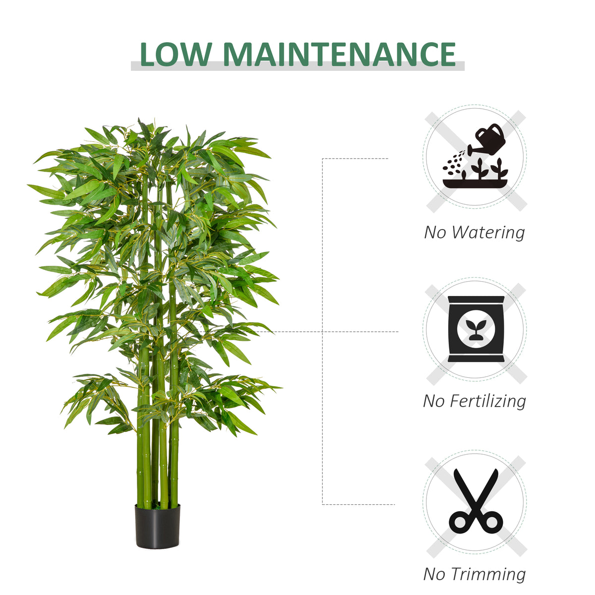 5.3ft Artificial Tree, Indoor Fake Bamboo with Pot, for Home, Office, and Living Room Decor-Artificial Trees-DECOROLALA